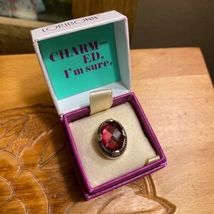 Lori Bonn Sterling Silver vibrant pink crystal slide charm